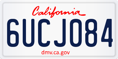 CA license plate 6UCJ084
