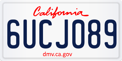 CA license plate 6UCJ089