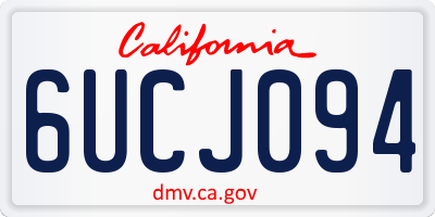 CA license plate 6UCJ094