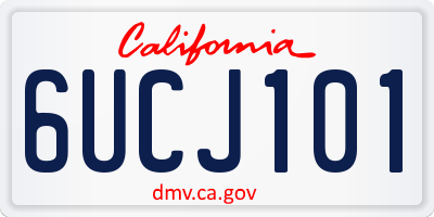CA license plate 6UCJ101