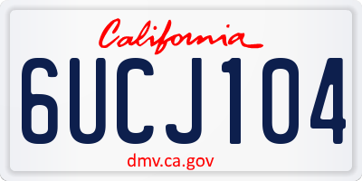 CA license plate 6UCJ104