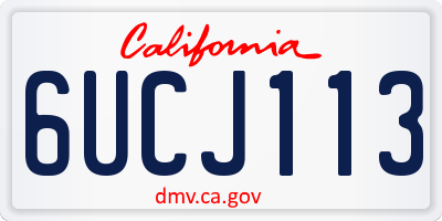 CA license plate 6UCJ113