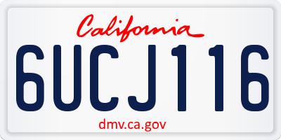 CA license plate 6UCJ116