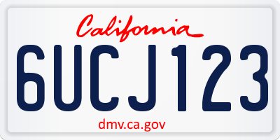 CA license plate 6UCJ123