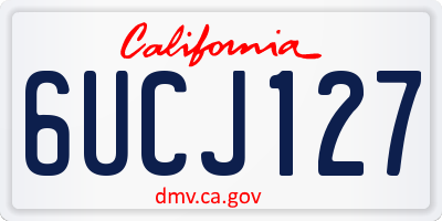 CA license plate 6UCJ127