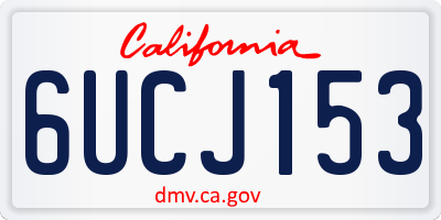 CA license plate 6UCJ153
