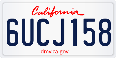 CA license plate 6UCJ158