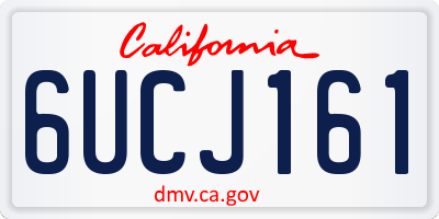 CA license plate 6UCJ161