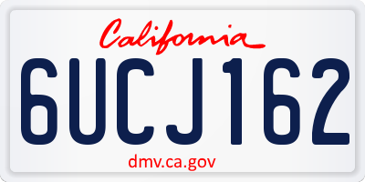 CA license plate 6UCJ162