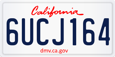 CA license plate 6UCJ164