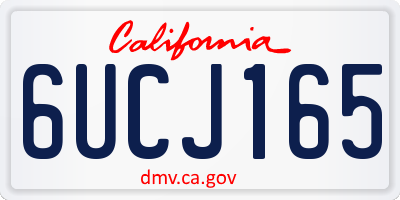 CA license plate 6UCJ165