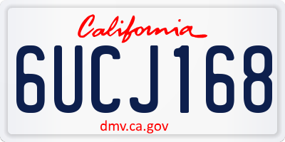 CA license plate 6UCJ168
