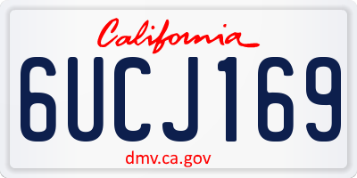 CA license plate 6UCJ169