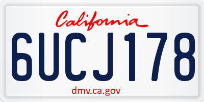CA license plate 6UCJ178