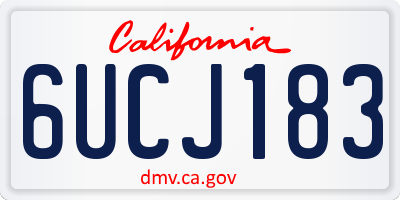 CA license plate 6UCJ183