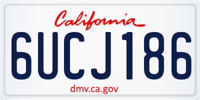 CA license plate 6UCJ186