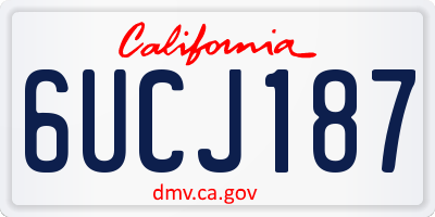 CA license plate 6UCJ187