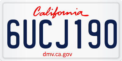 CA license plate 6UCJ190