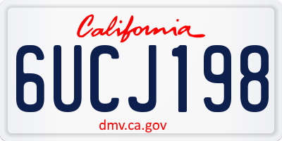 CA license plate 6UCJ198