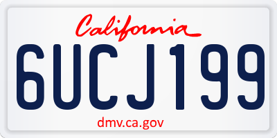 CA license plate 6UCJ199