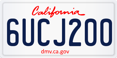 CA license plate 6UCJ200
