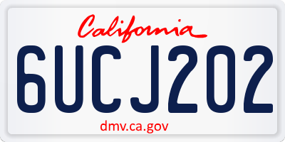 CA license plate 6UCJ202