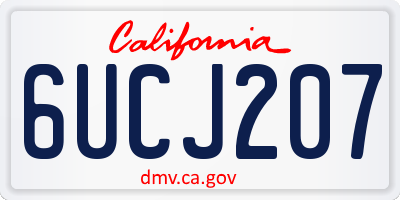 CA license plate 6UCJ207
