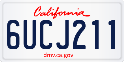 CA license plate 6UCJ211