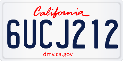 CA license plate 6UCJ212