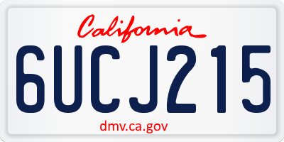 CA license plate 6UCJ215