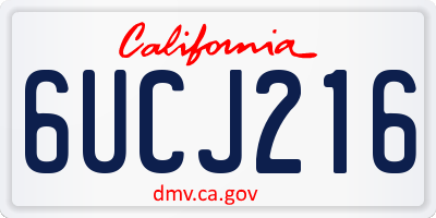 CA license plate 6UCJ216
