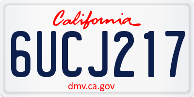 CA license plate 6UCJ217