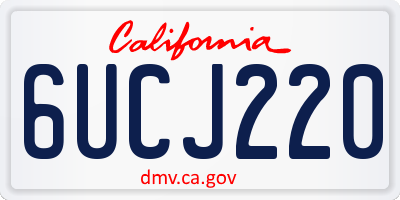CA license plate 6UCJ220