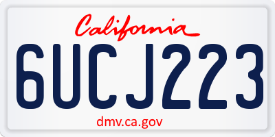 CA license plate 6UCJ223