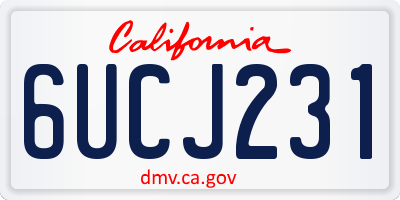CA license plate 6UCJ231