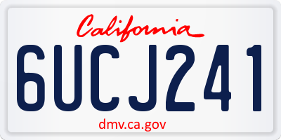 CA license plate 6UCJ241