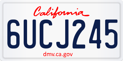 CA license plate 6UCJ245