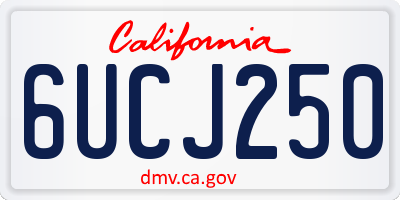 CA license plate 6UCJ250