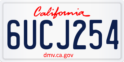 CA license plate 6UCJ254