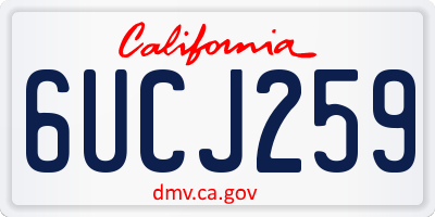 CA license plate 6UCJ259