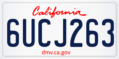 CA license plate 6UCJ263