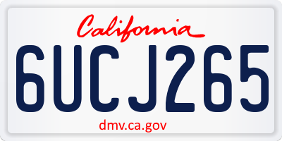 CA license plate 6UCJ265
