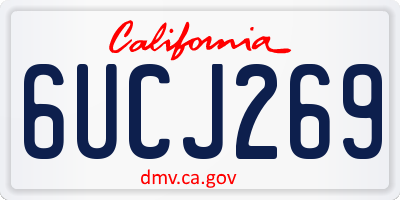 CA license plate 6UCJ269