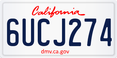 CA license plate 6UCJ274
