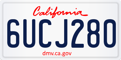 CA license plate 6UCJ280
