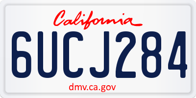 CA license plate 6UCJ284