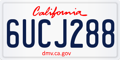 CA license plate 6UCJ288