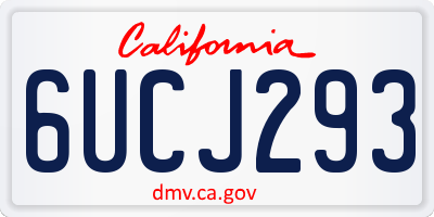 CA license plate 6UCJ293