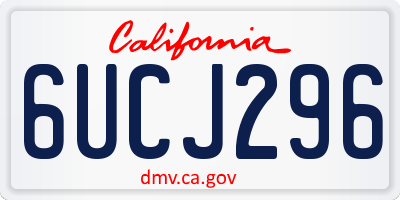 CA license plate 6UCJ296