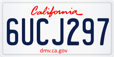 CA license plate 6UCJ297